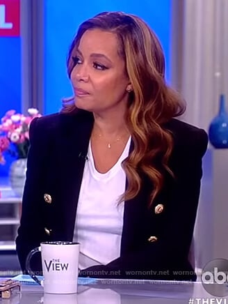 Sunny's black double breasted blazer on The View