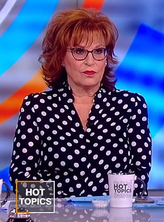 Joy’s black polka dot print blouse on The View