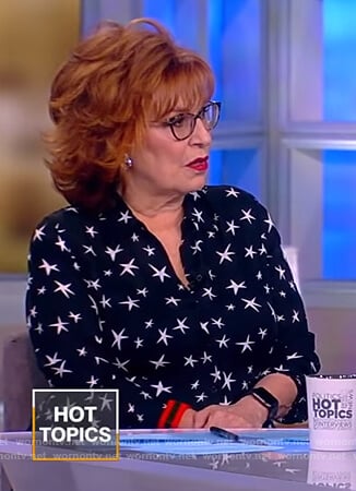 Joy’s black star print blouse on The View