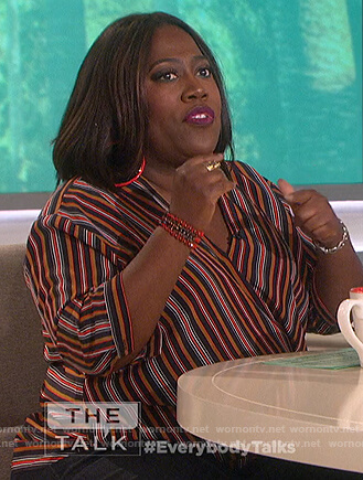 Sheryl’s striped wrap top on The Talk