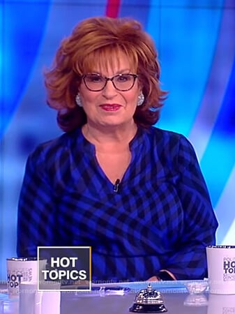 Joy’s blue swirl checked blouse on The View