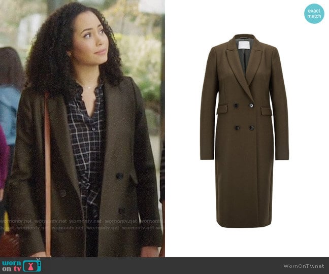 Double breasted Coat by Hugo Boss worn by Macy Vaughn (Madeleine Mantock) on Charmed