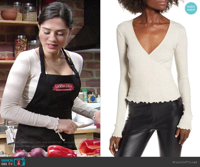 BP Lettuce Edge Ribbed Top worn by Lola Rosales (Sasha Calle) on The Young and the Restless