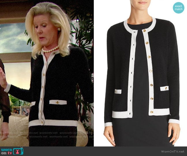 C by Bloomingdales Pocket Cashmere Cardigan worn by Pamela Douglas (Alley Mills) on The Bold and the Beautiful