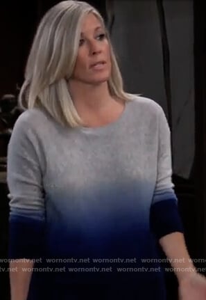 Carly's blue ombre sweater on General Hospital