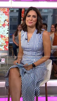 Cecilia’s blue striped wrap dress on Good Morning America