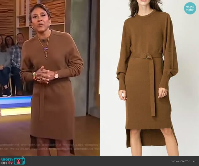 Knit Belted Dress by Chole worn by Robin Roberts on Good Morning America