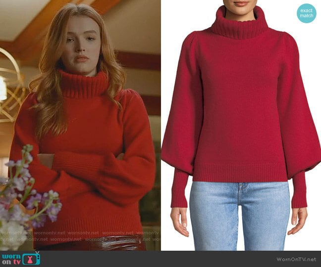 Boat-Neck Long-Sleeve Wool-Cashmere Sweater by Co worn by Kirby Anders (Maddison Brown) on Dynasty