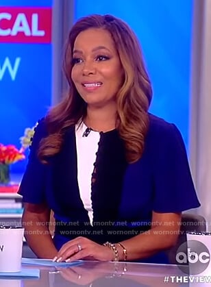 Sunny’s colorblock v-neck dress on The View