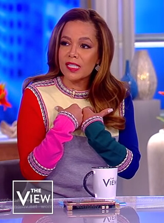 Sunny's colorblock sweater on The View