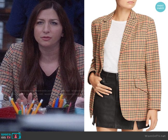 Current/Elliott The Date Night Plaid Blazer worn by Gina Linetti (Chelsea Peretti) on Brooklyn Nine-Nine