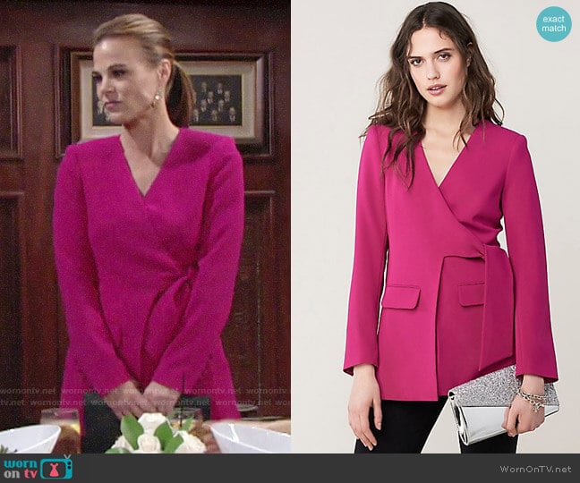 Diane von Furstenberg Cali Front Tie Jacket worn by Phyllis Newman (Gina Tognoni) on The Young and the Restless