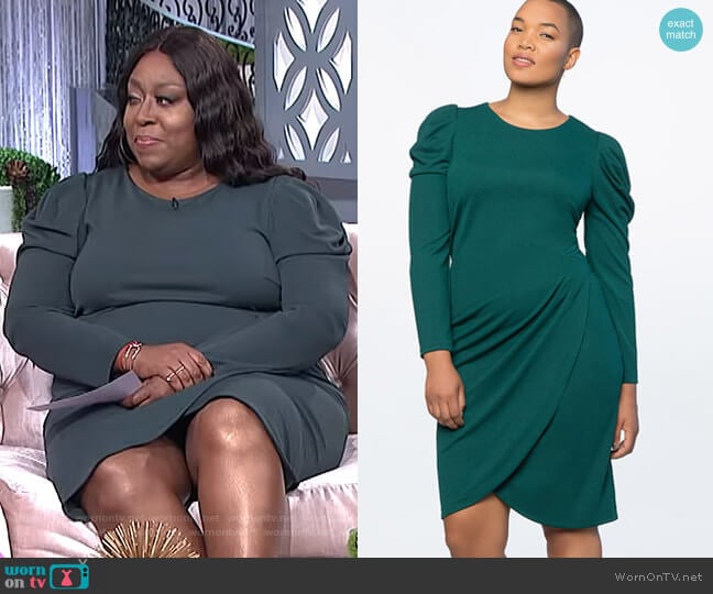 WornOnTV: Loni’s green puff sleeve dress on The Real | Loni Love ...