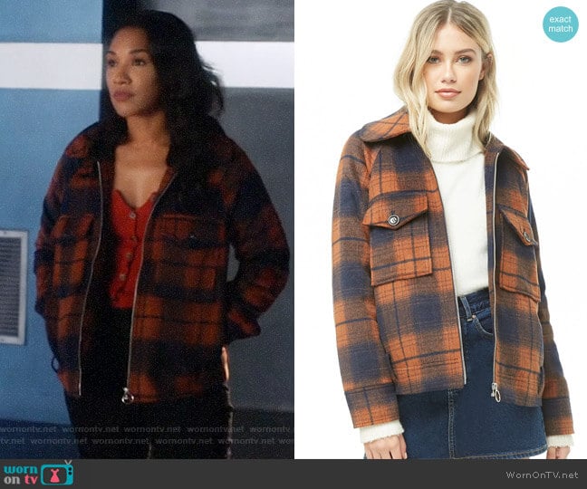Forever 21 Plaid Fleece Jacket worn by Iris West (Candice Patton) on The Flash