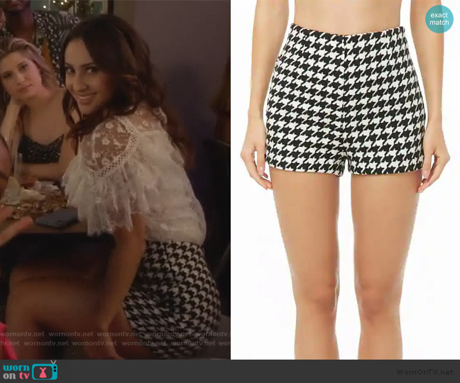 Houndstooth High-Waist Shorts by Forever 21 worn by Ana Torres (Francia Raisa) on Grown-ish