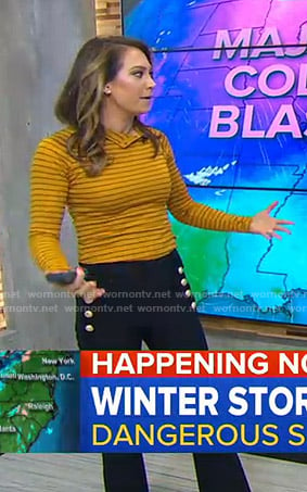 Ginger’s orange striped top and sailor pants on Good Morning America