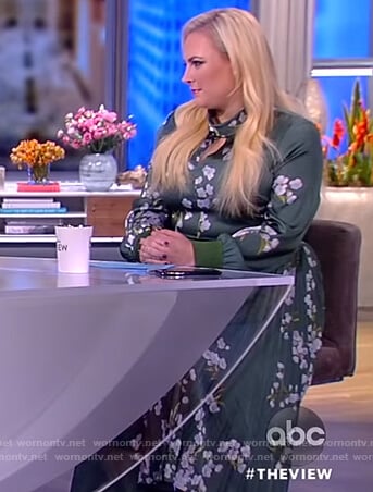 Meghan’s green floral keyhole dress on The View