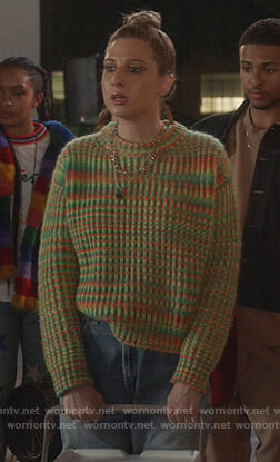 Nomi’s green and orange sweater on Grown-ish