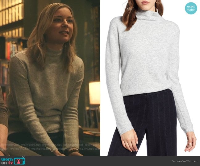 Fuzzy Mock Neck Sweater by Halogen worn by Nicolette Nevin (Emily VanCamp) on The Resident