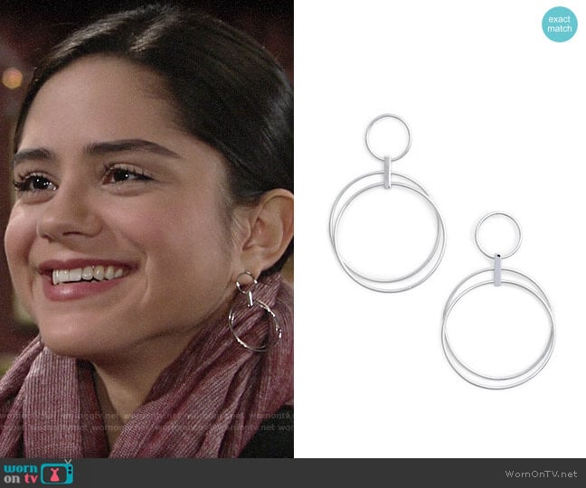 Halogen Multi Ring Hoop Earrings worn by Lola Rosales (Sasha Calle) on The Young and the Restless