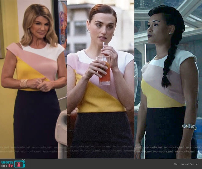 Rebecca on Fuller House, Lena on Supergirl and Reeva on The Gifted wearing the same dress!