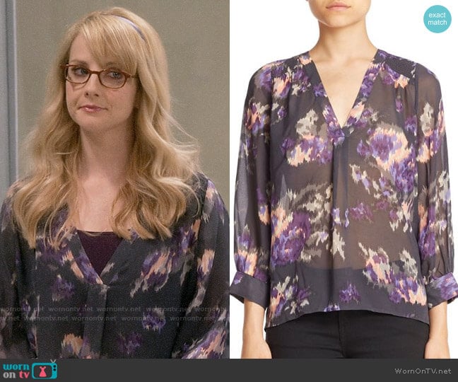 Joie Aceline Blouse worn by Bernadette Rostenkowski (Melissa Rauch) on The Big Bang Theory