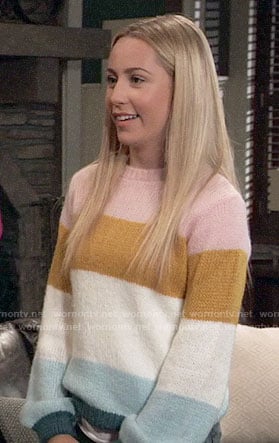 Josslyn’s multi-colored striped sweater on General Hospital