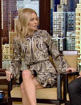 Kelly's paisley mini dress on Live with Kelly and Ryan