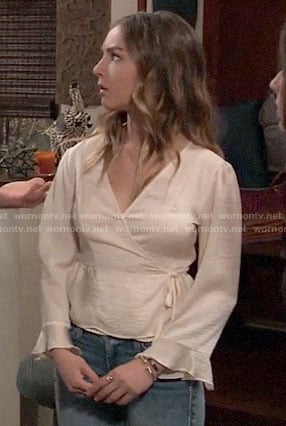 Kristina’s off-white wrap top on General Hospital