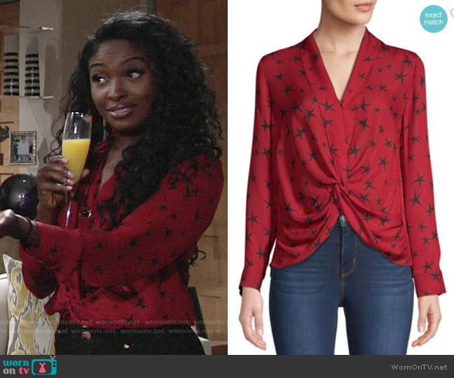 L'Agence Mariposa Star Print Blouse worn by Ana Hamilton (Loren Lott) on The Young & the Restless