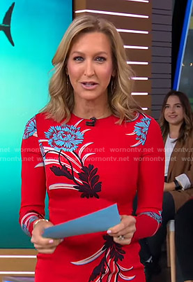 Lara’s red floral dress on Good Morning America