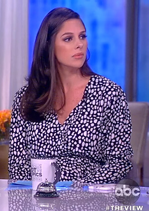 Abby’s dotted wrap jumpsuit on The View