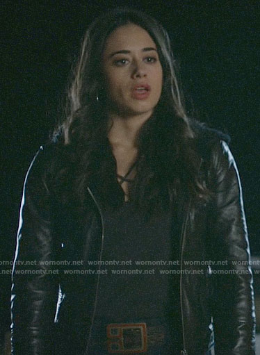 Liz’s leather hooded jacket on Roswell New Mexico