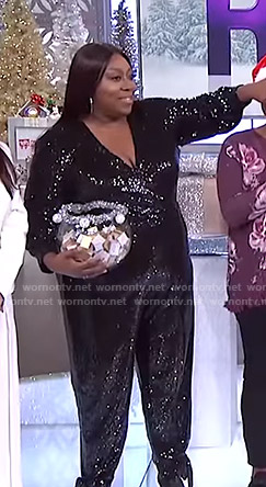 Loni’s sequin jumpsuit on The Real