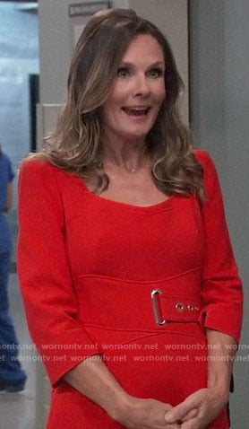 Lucy’s red belted dress on General Hospital