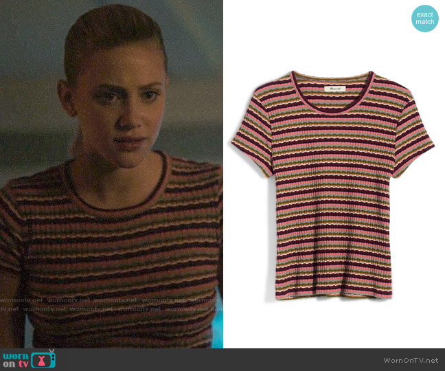 Madewell Ribbed Baby Tee worn by Betty Cooper (Lili Reinhart) on Riverdale