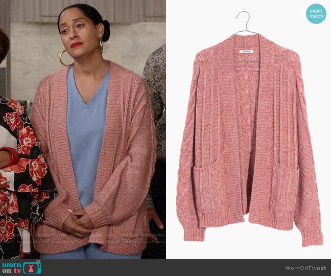 WornOnTV: Bo’s pink cable knit cardigan on Black-ish | Tracee Ellis ...