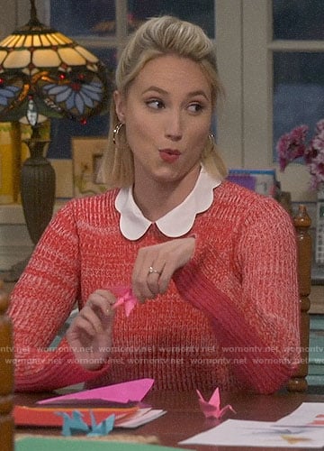 Mandy's red marled sweater on Last Man Standing