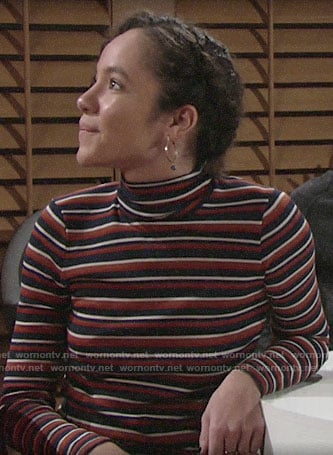 Mattie’s striped turtleneck on The Young and the Restless