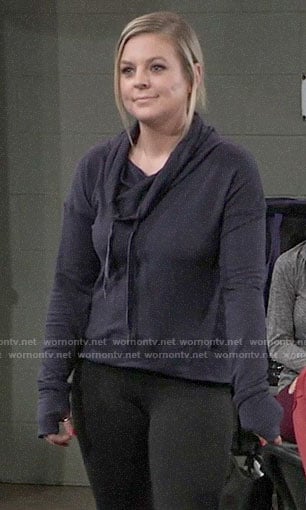 Maxie’s navy sweatshirt on General Hospital