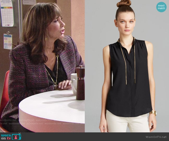 MICHAEL Michael Kors Chain Neck Blouse worn by Jill on The Young and the Restless worn by Jill Abbott (Jess Walton) on The Young and the Restless