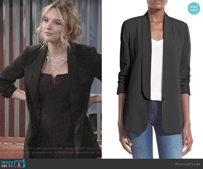 Mural Slouchy Boyfriend Blazer worn by Summer Newman (Hunter King) on The Young and the Restless