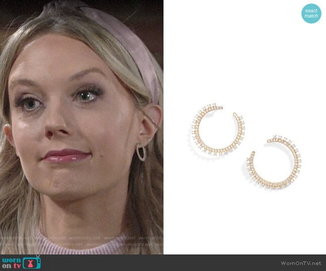 Nordstrom Pavé Open Starburst Hoop Earrings worn by Abby Newman (Melissa Ordway) on The Young and the Restless