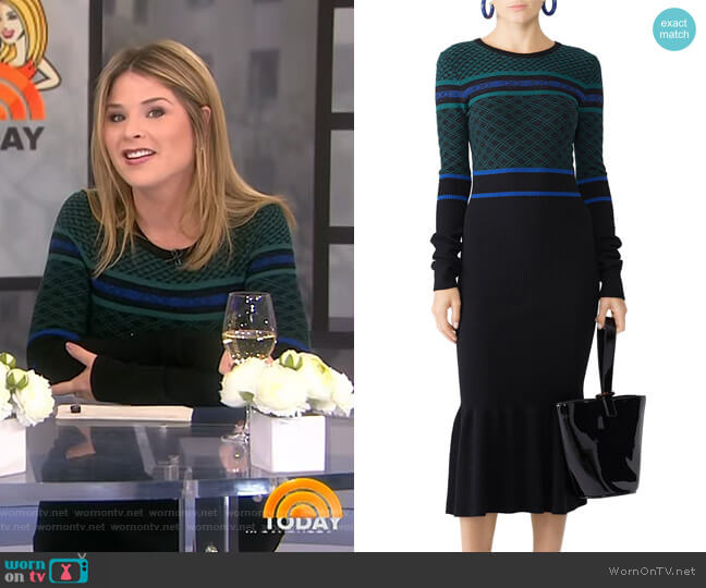 Novelty Rib Knit Dress by Opening Ceremony worn by Jenna Bush Hager on Today