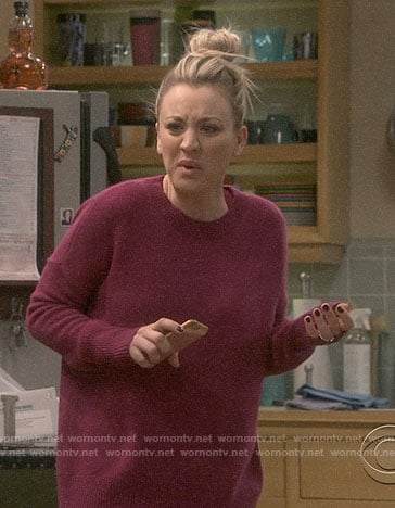 Penny's magenta pink sweater on The Big Bang Theory