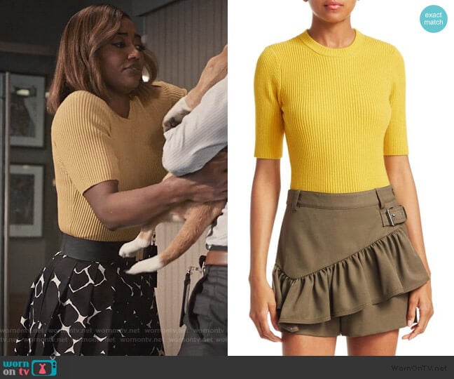 Rib Knit Short Sleeve Sweater by Phillip Lim 3.1 worn by Daisy Grant (Patina Miller) on Madam Secretary