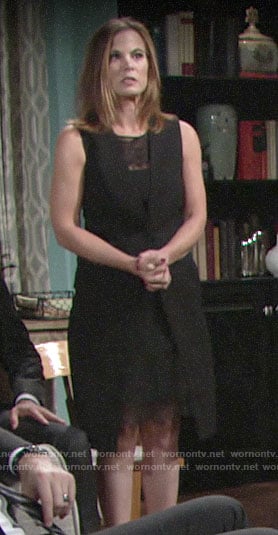 Phyllis’s black lace dress with vest on The Young and the Restless
