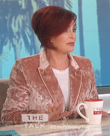 Sharon’s pink velvet blazer on The Talk