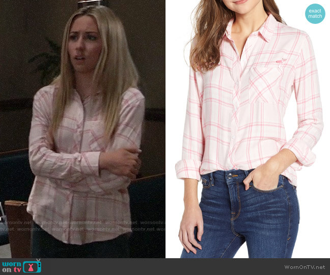 Rails Hunter Shirt in Love worn by Josslyn Jacks (Eden McCoy) on General Hospital