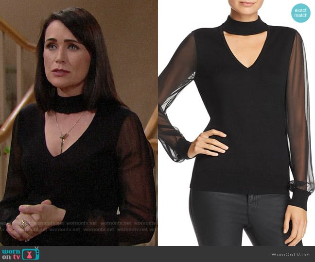 Ramy Brook Ashley Choker Sweater worn by Quinn Fuller (Rena Sofer) on The Bold and the Beautiful